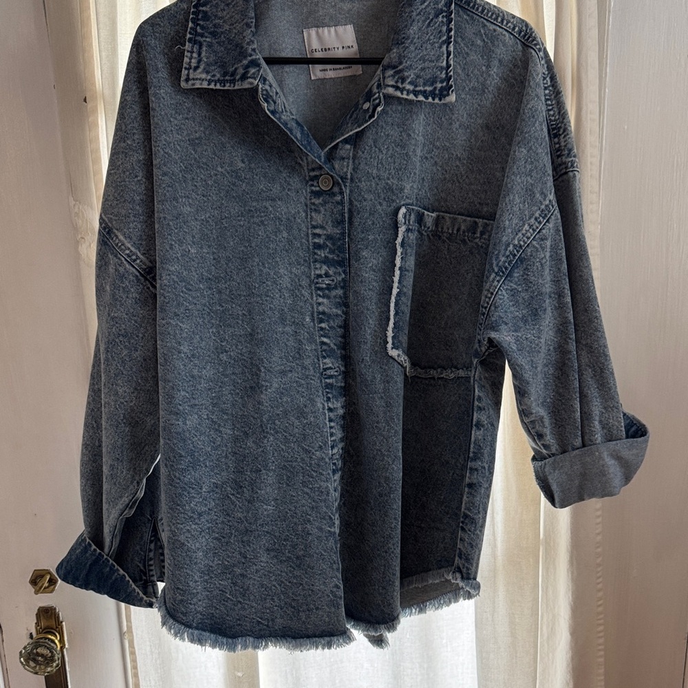 Celebrity Pink Dark Blue Jean Jacket